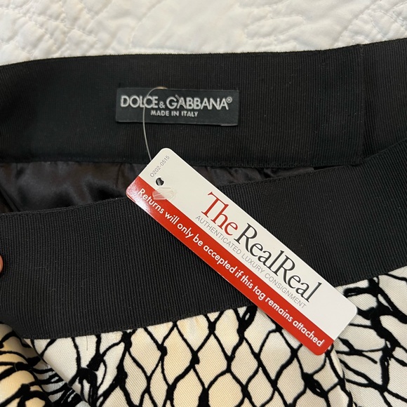 Dolce & Gabbana black and white skirt with silk underlay Size S - Picture 5 of 5